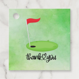 Etiquetas Para Lembrancinhas Golf Obrigado pelo texto e bandeira do Golf Verde