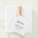 Etiquetas Para Lembrancinhas Gracias Wedding<br><div class="desc">Estas simples gracias minimalistas são perfeitas para um casamento moderno espanhol. O design simples e elegante apresenta a tipografia de scripts clássicos e ricos em preto e branco. Torne as etiquetas suas, incluindo seus nomes, o evento (se aplicável) e a data. Essas etiquetas favoritas podem complementar uma recepção de casamento,...</div>