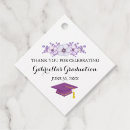 Etiquetas Para Lembrancinhas Graduação de Burst Floral Purple Primavera de Aqua