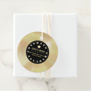 Etiquetas Para Lembrancinhas Graduação de disco Dourado/registro de vinilo