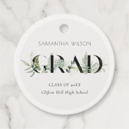 Etiquetas Para Lembrancinhas Graduação de Folhagem Verde Suculente Chic Leafy F