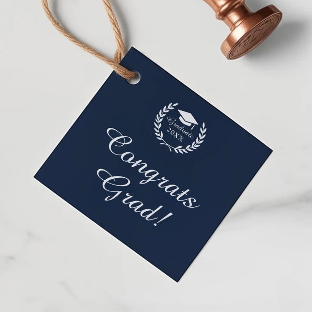 Etiquetas Para Lembrancinhas Graduação Personalizada Azul do Marinho Elegante F (Criador carregado)