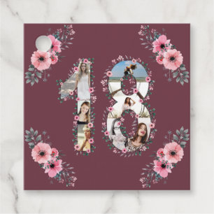 Etiquetas Para Lembrancinhas Grande 18ª Rapariga Foto Colagem de Aniversário Fl