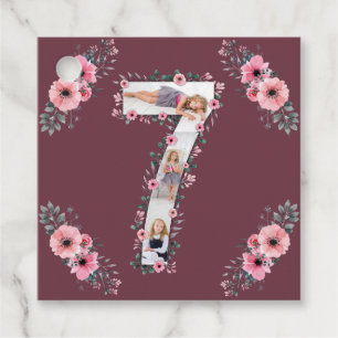 Etiquetas Para Lembrancinhas Grande 7 Birthday Rapariga Fotografia Collage Flor
