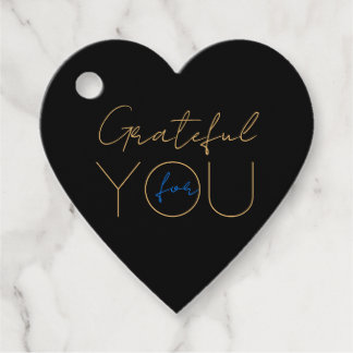 Etiquetas Para Lembrancinhas 💖 "Grateful for You" | Preto Moderno