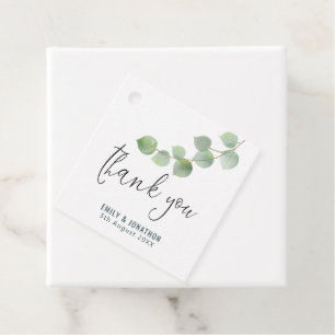 Etiquetas Para Lembrancinhas Green Dourado Eucalyptus Leaf Obrigado casamento