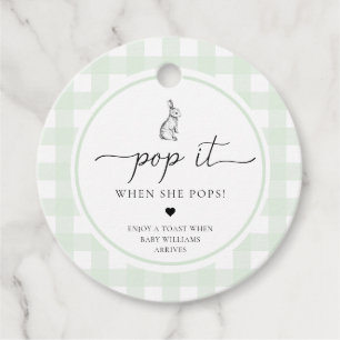 Etiquetas Para Lembrancinhas Green Gingham Bunny Rabbit Pop Quando Ela Pop