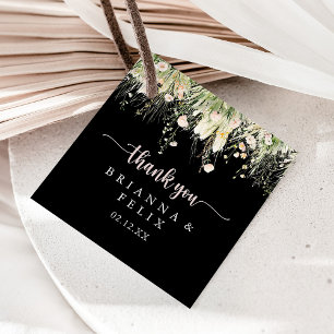 Etiquetas Para Lembrancinhas Greenery Boho Wildflower Black Casamento Favorece