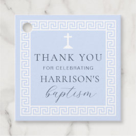 Etiquetas Para Lembrancinhas Grego Key Blue Baptism Obrigado