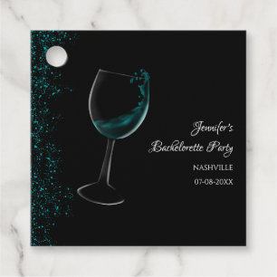 Etiquetas Para Lembrancinhas Grelha de festa de solteira Mocktail azul de festa