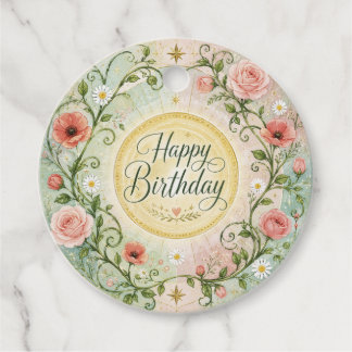 Etiquetas Para Lembrancinhas Grinalda Floral Celestial Vintage Rosas