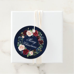 Etiquetas Para Lembrancinhas Grinalda floral da aguarela elegante do Feliz