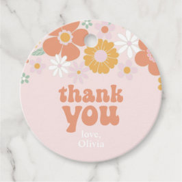 Etiquetas Para Lembrancinhas Groovy One Retro Floral obrigado a favor