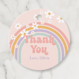 Etiquetas Para Lembrancinhas Groovy Pastel arco-íris Obrigado