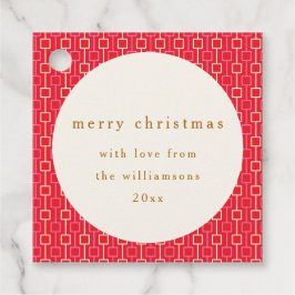 Etiquetas Para Lembrancinhas Groovy Red Pink Retro Cute Nome Personalizado de N