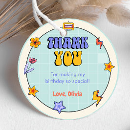 Etiquetas Para Lembrancinhas Groovy Retro Hippie Obrigado Festa de aniversário