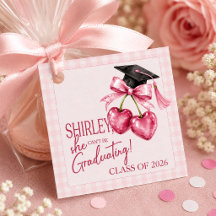Guardanapos de Formatura de Cereja, Coquete Rosa