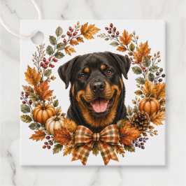 Etiquetas Para Lembrancinhas Guirlanda de Outono de Rottweiler