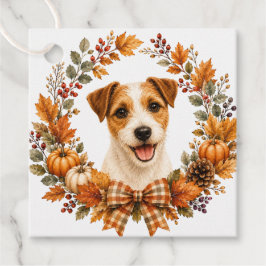 Etiquetas Para Lembrancinhas Guirlanda de Outono do Jack Russell Terrier