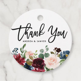 Etiquetas Para Lembrancinhas Guirlanda Floral de Outono em Aquarela Boho Obriga