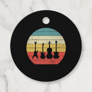 Etiquetas Para Lembrancinhas Guitar Vintage Retro Sunset Guitar Music Gift