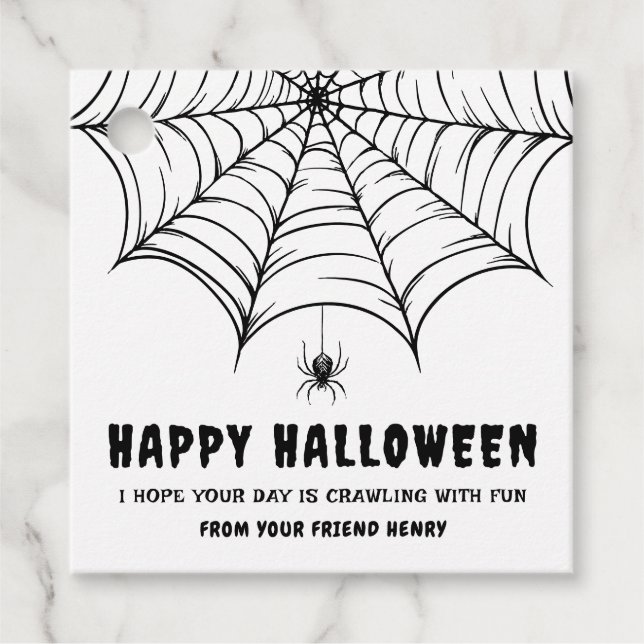 Etiquetas Para Lembrancinhas Halloween Spiderweb (Frente)
