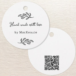 Etiquetas Para Lembrancinhas Hand Made With Love QR code Price Hang Tag