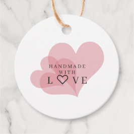 Etiquetas Para Lembrancinhas Handmade with Love Quote on Transparent Hearts
