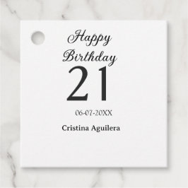 Etiquetas Para Lembrancinhas Happy 21st birthday bold letter simple name minima