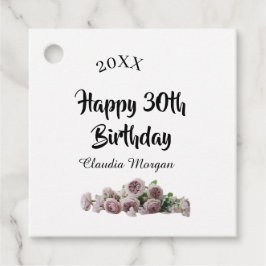 Etiquetas Para Lembrancinhas Happy 30th birthday pink white mauve floral name y