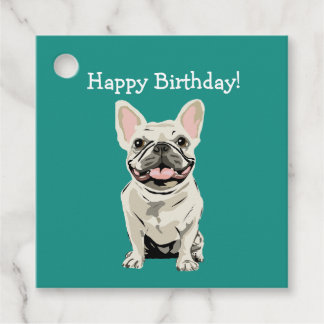 Etiquetas Para Lembrancinhas Happy birthday - Cream French Bulldog