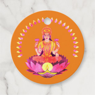 Etiquetas Para Lembrancinhas Happy Diwali - Deepalavi Lakshmi Goddese 1