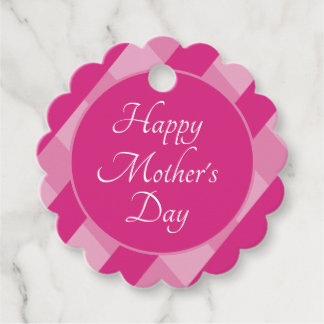 Etiquetas Para Lembrancinhas Happy Mother's Day Shades of Pink Stripes Simple
