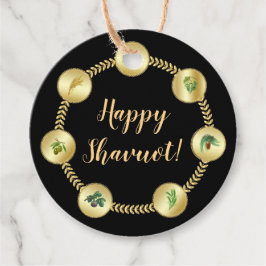 Etiquetas Para Lembrancinhas Happy SHAVUOT Ouro Vintage, 7 espécies