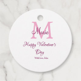 Etiquetas Para Lembrancinhas Happy valentine's day monogram pink name love girl