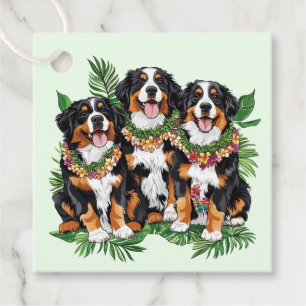 Etiquetas Para Lembrancinhas Havaiano Bernese Mountain Dogs Flower Lei