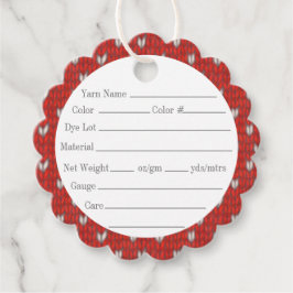 Etiquetas Para Lembrancinhas HEART KNIT 2" Scalloped Round Yarn Tags