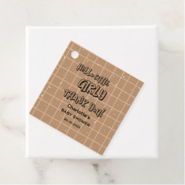 Etiquetas Para Lembrancinhas Hello Cutie Girly Cute Brown Gingham Baby Shower