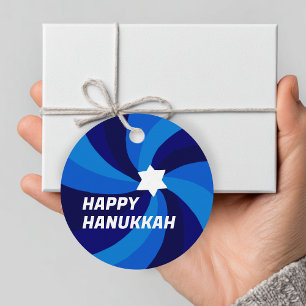 Etiquetas Para Lembrancinhas HELY HANUKKAH Modern Swirl Star de David Personali