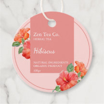 Hibiscus Herbal Tea Business Tag
