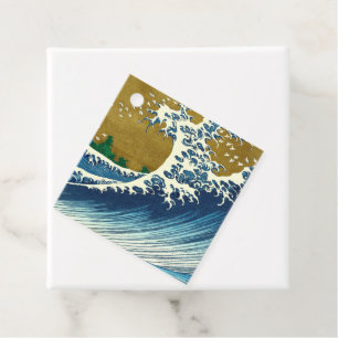 Etiquetas Para Lembrancinhas Hokusai Big Wave Japão Vintage Ocean