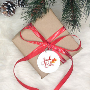 Etiquetas Para Lembrancinhas Holiday Jingle Bells Natal Vermelho Personalizado