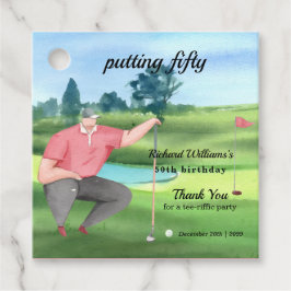 Etiquetas Para Lembrancinhas Homem Golfe Colocando Cinquenta Aniversário de 50 