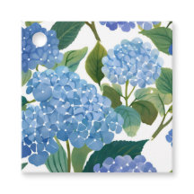 Hortênsias Azuis Floral Aquarela