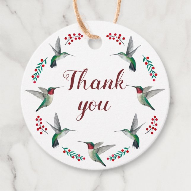Etiquetas Para Lembrancinhas Hummingbird Obrigado (Frente)