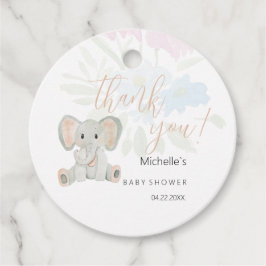 Etiquetas Para Lembrancinhas Ilustração de Aquarela de Elefante de Escamudo Cor