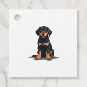 Etiquetas Para Lembrancinhas Ilustração de Cachorro Preto e Marrom Vista Poster