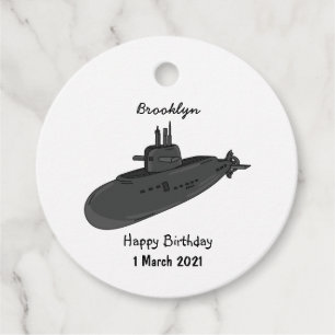 Etiquetas Para Lembrancinhas Ilustração de desenho animado submarino