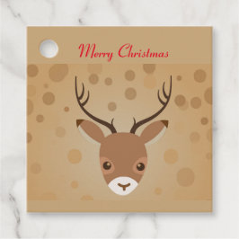 Etiquetas Para Lembrancinhas Ilustração de rena em um fundo marrom