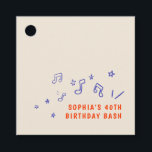 Etiquetas Para Lembrancinhas Ilustrações Caprichosas de Notas Musicais para Ani<br><div class="desc">Tags divertidas e caprichosas desenhadas à mão para festa de aniversário de 40 anos,  apresentando ilustrações divertidas de notas musicais e estrelas. Adição perfeita para uma noite de piano comemorativa!</div>